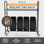 Picture of BIg Rolling Tire Rack 60''